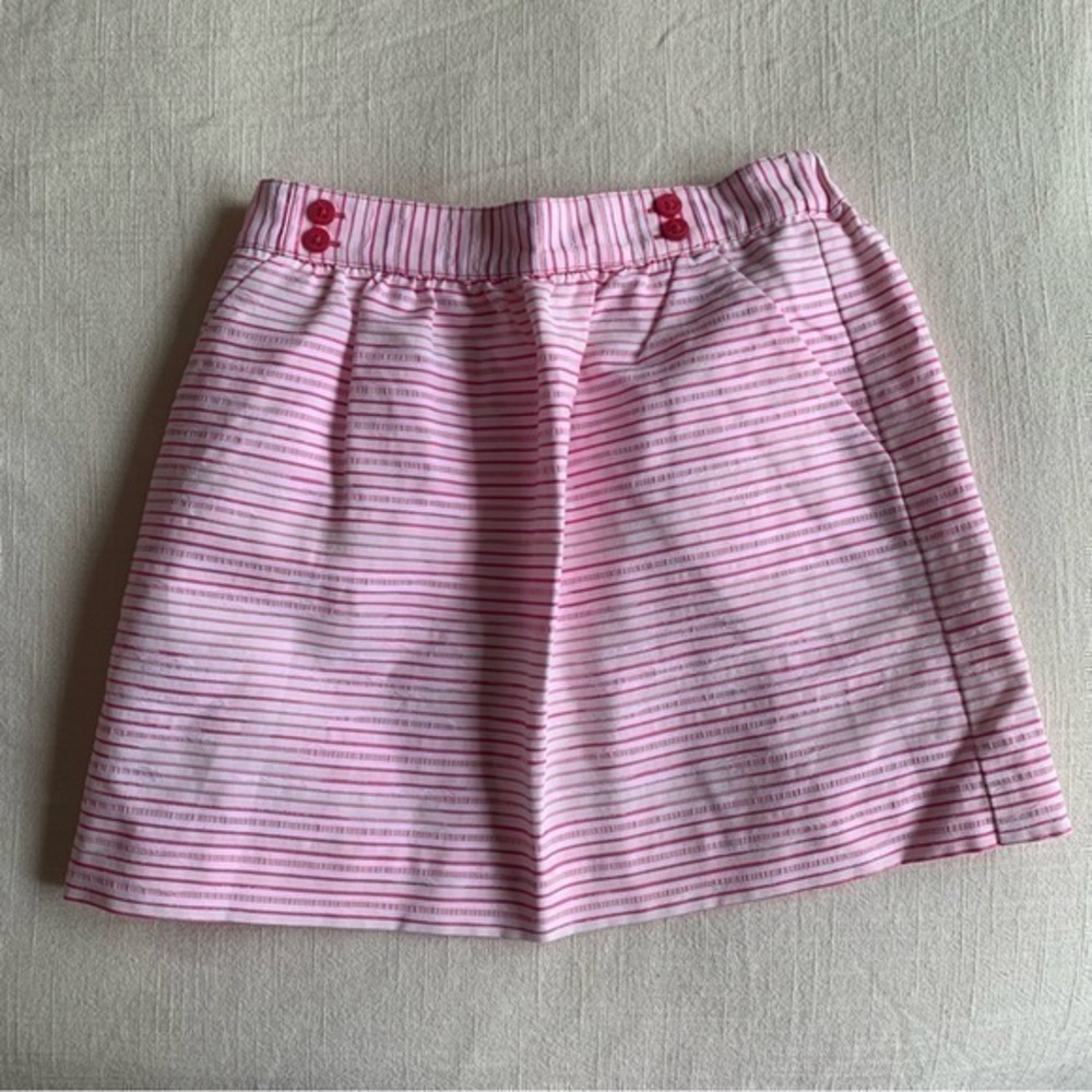 NFS. Vineyard Vines girls pink and white striped skirt with pockets size 8